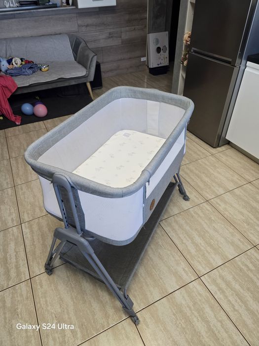 Patut co-sleeper pentru copii Lionelo Luna 2 in 1, reglabil pe 6 pozit