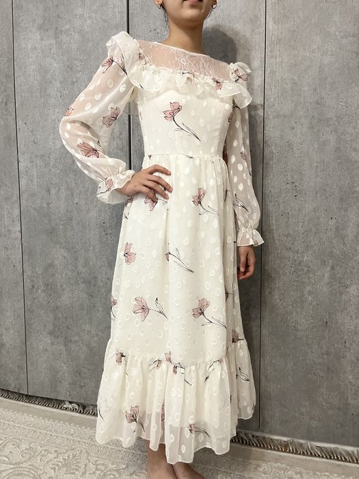 Платье белое шифон