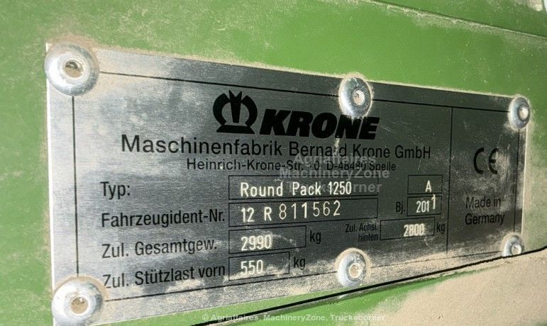 Balotiera presa Krone Round pack 1250 ață plasă