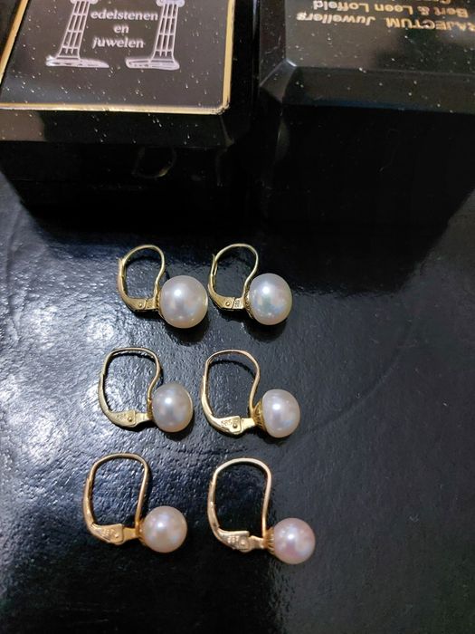 Золотые сережки с церконием  с жемчугом-циркоия