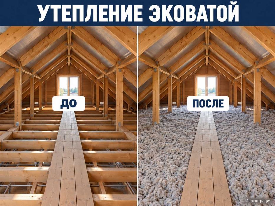 ППУ Утепление чердака крыши пенополиуретаном эковата для мансарды Пена