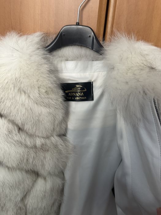 Haina din Blana naturala vulpe alba