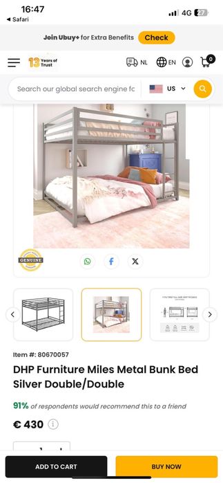 Pat etajat 4 persoane muncitori / foarte rezistent