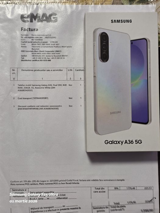 Samsung Galaxy A36 -5G / 256 GB / 8 GB Ram / Garanție
