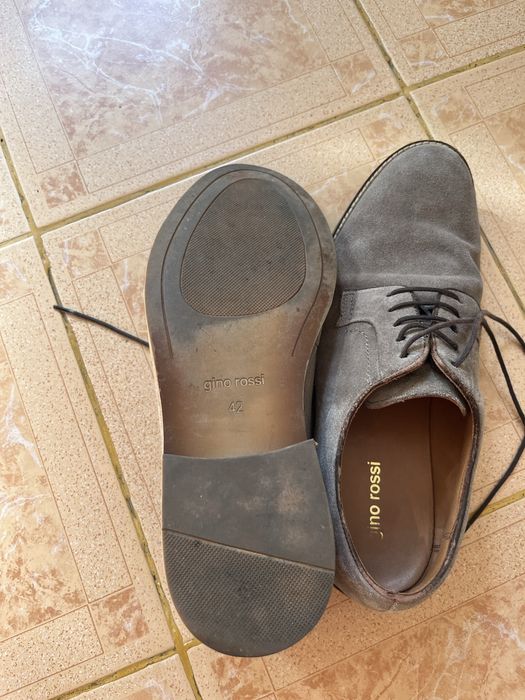 Pantofi barbati piele intoarsa, Gino Rossi, gri deschis 42