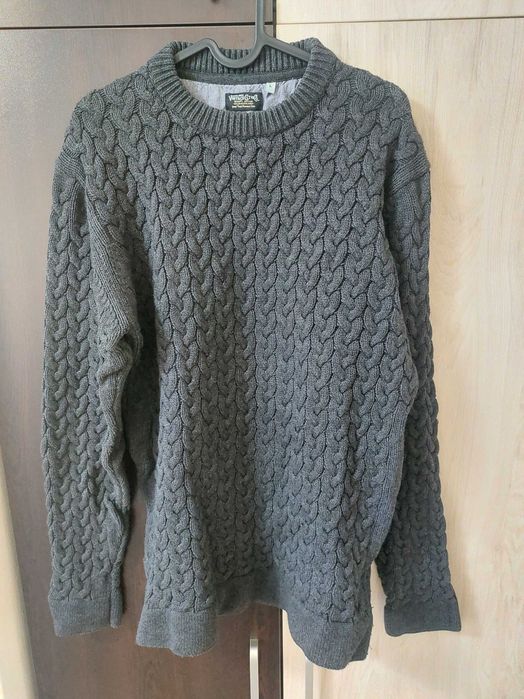 Мъжки памучен пуловер Jack & Jones, размер L – Vintage стил