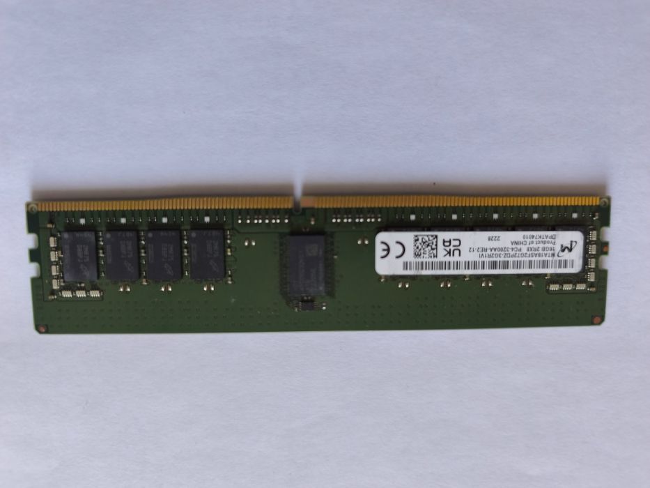 4× 16GB Micron DDR4-3200 ECC RDIMM – 64GB Total – Server / Workstation