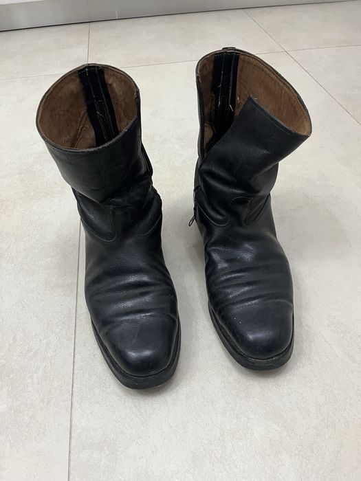 Cizme militare negre barbati vechi din piele