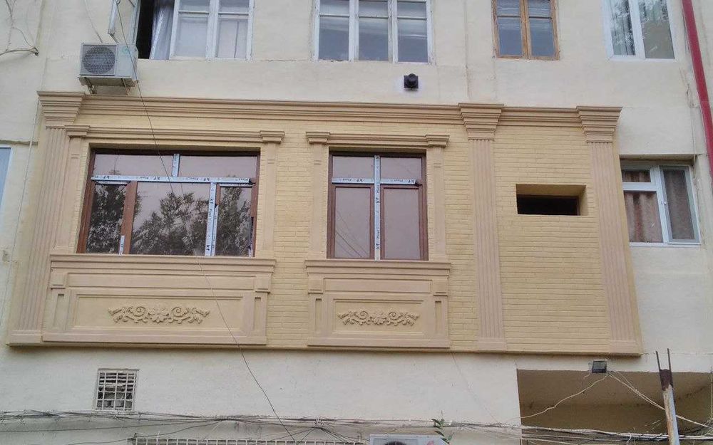 Фасадный декор из пенопласта и гипса очень качественно