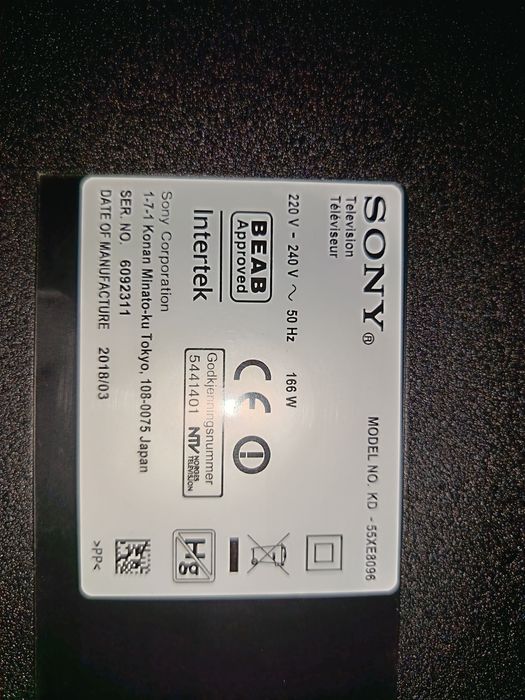 LED 140 Cm 4K UHD Sony. ANDROID, Kd-55xe8096, Am și alte Mărimi Mărci