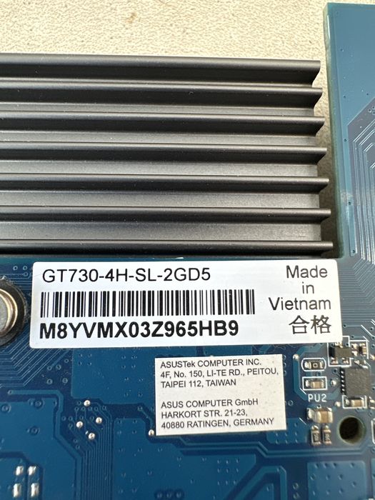 ASUS GeForce GT 730 - 4 монитора , 4×HDMI, напълно безшумна, UEFI , Silent 2GB GDDR5, 4x HDMI, пасивно охлаждане