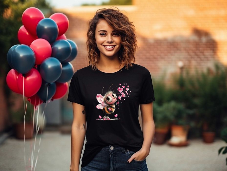 Дамски тениски с пчели и сърца