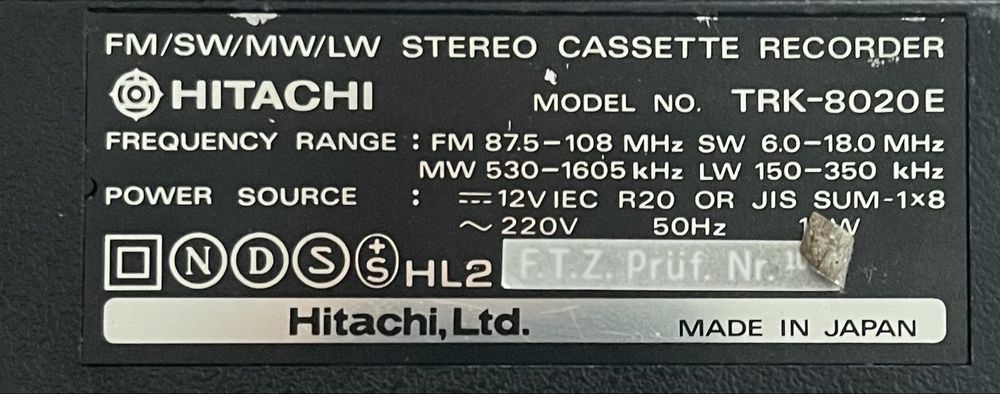 HITACHI TRK 8020E на части