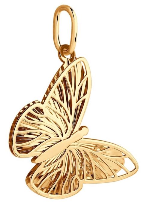 Золотой кулон бабочка 1.18 гр