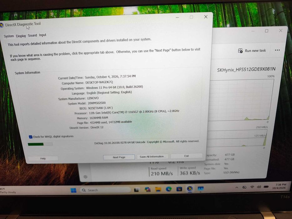 Hope Amanet P10/Laptop Lenovo T14s Gen 2 i7 11th SSD 512GB 16GB RAM
