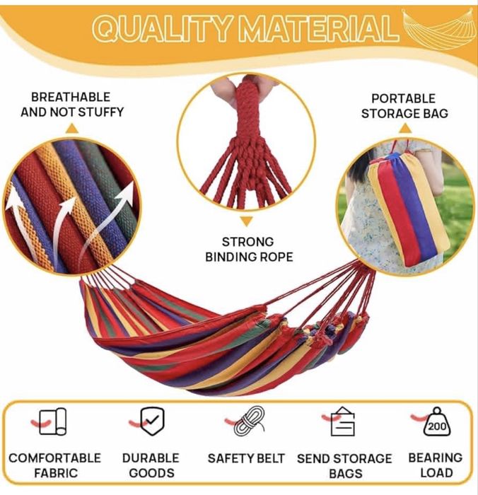 Hamac relaxare – Perfect pentru grădină sau vacanță