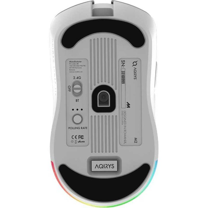Mouse Gaming AQIRYS M2 RGB Wireless White