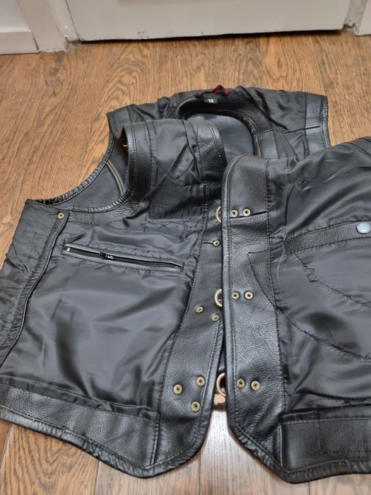 Vesta moto piele bovina