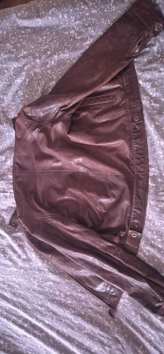 Geacă Piele Naturală M&S Autograph -Calitate Premium- Stil Café Racer