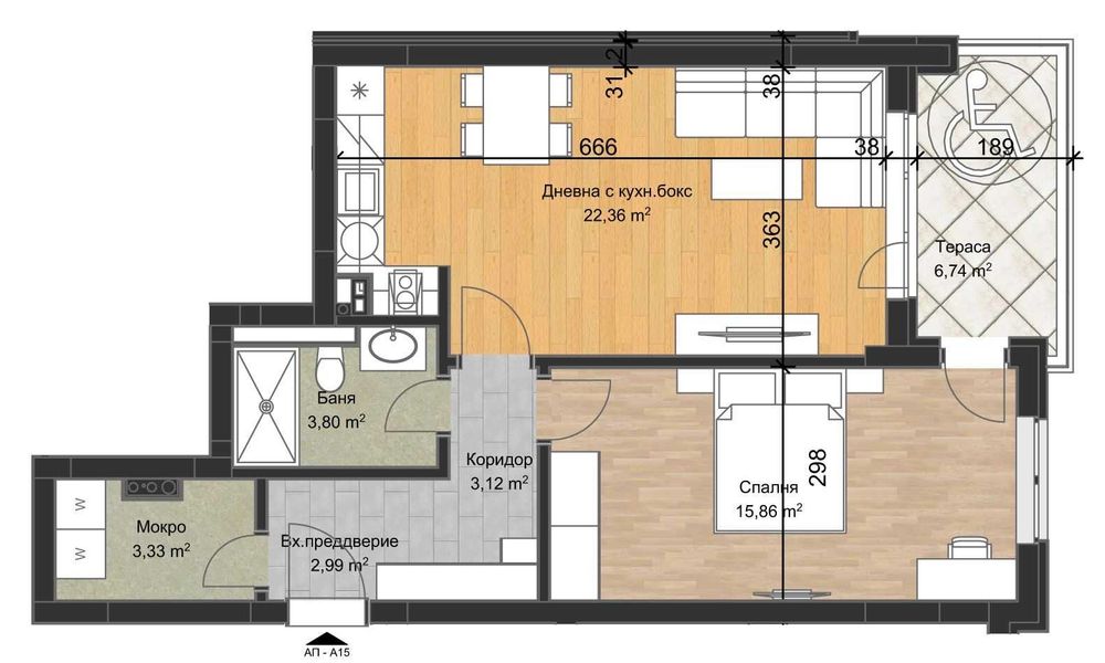 Продава се Двустаен апартамент в Пловдив, Остромила - 81 кв.м за 1235 €/кв.м - Снимка #1