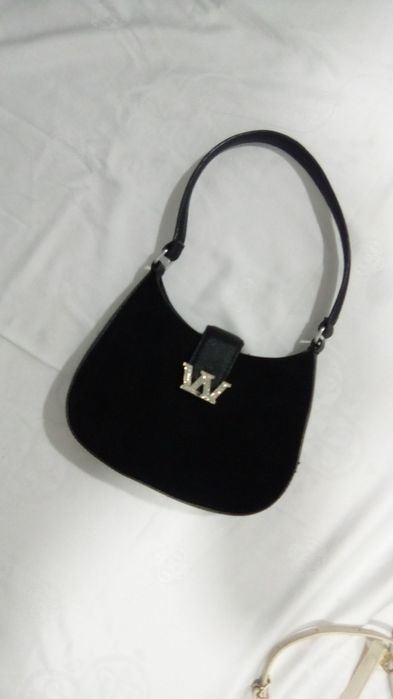 Sumka, qora, zamsh/barxt