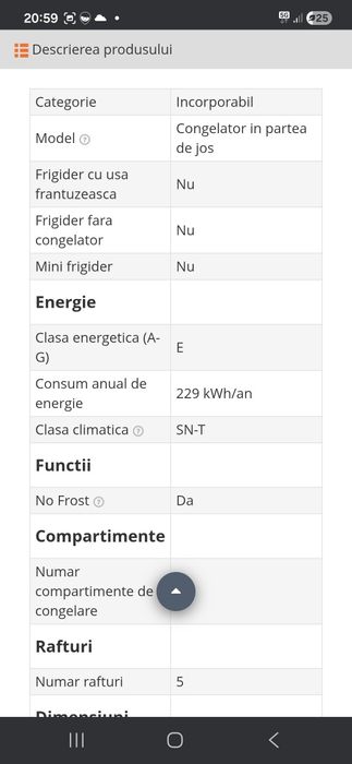 Frigider Samsung incorporabil