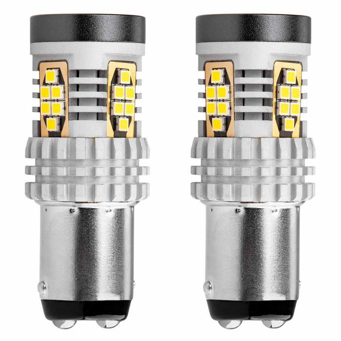 Bec stop frana Amio LED Canbus BAY15D P21/5W alb 12V/24V, 3020 24SMD 1157, set 2 buc