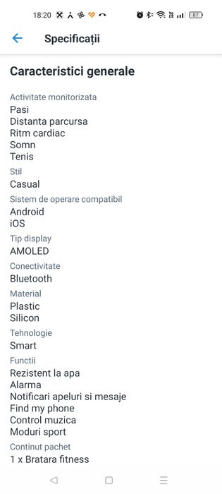 Bratara Fitness OPPO Band, Negru,ca nouă