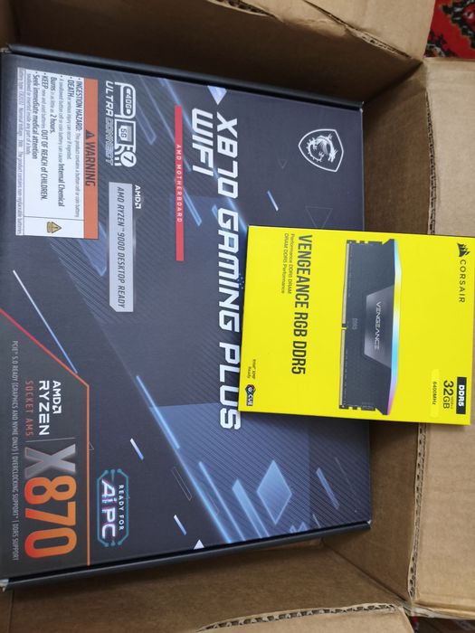 MSI X870 Gaming Plus WiFi Motherboard, Corsair ddr5 32 gb