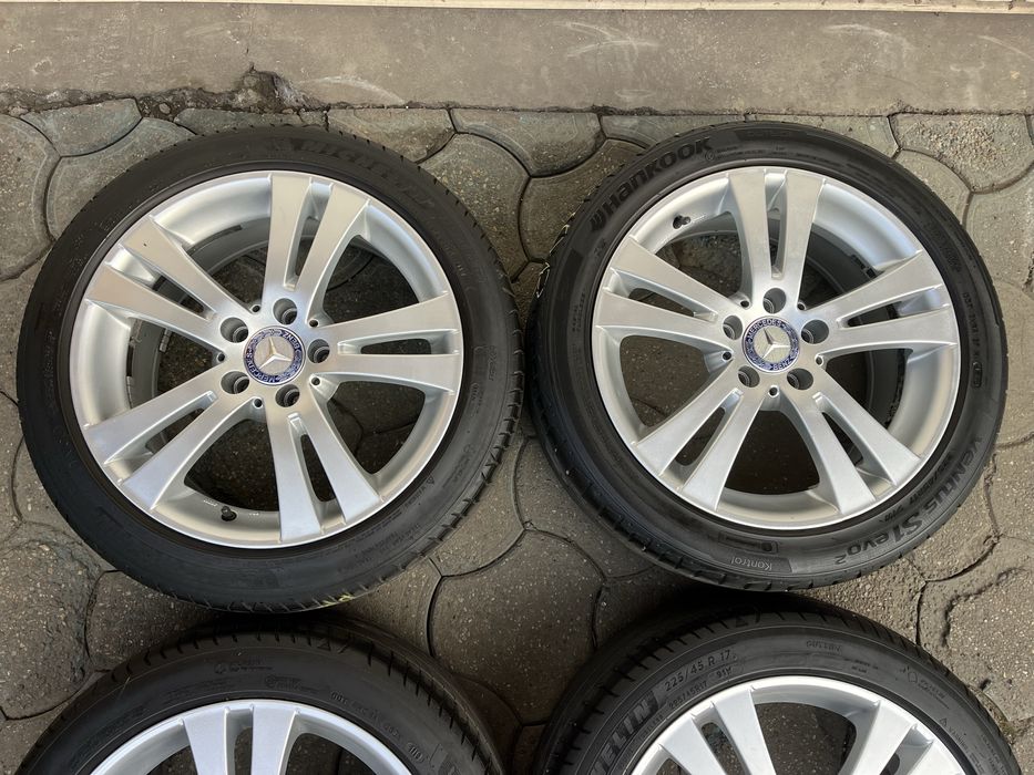 Jante aliaj 5x112mm, anvelope 225/45 R17, Mercedes VW Audi Seat Skoda