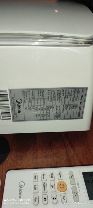 Midea 9 tali sotiladi. O'rnatishi bilan