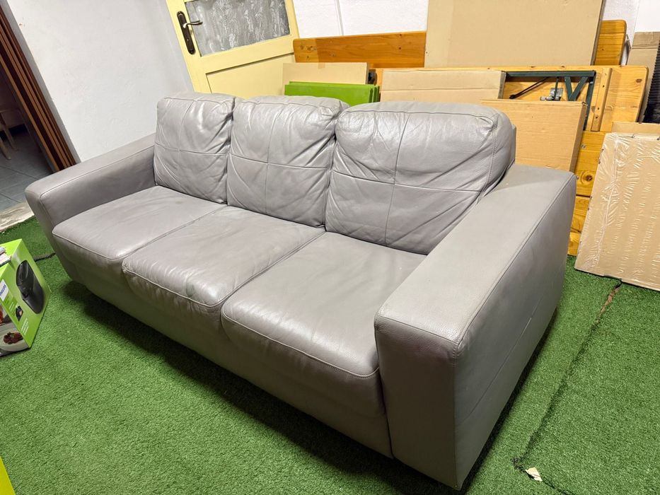 Canapea piele gri IKEA 3 locuri