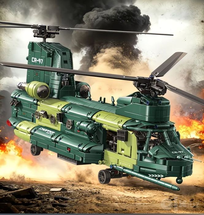 Конструктор лего военный вертолет геликоптер CR-97