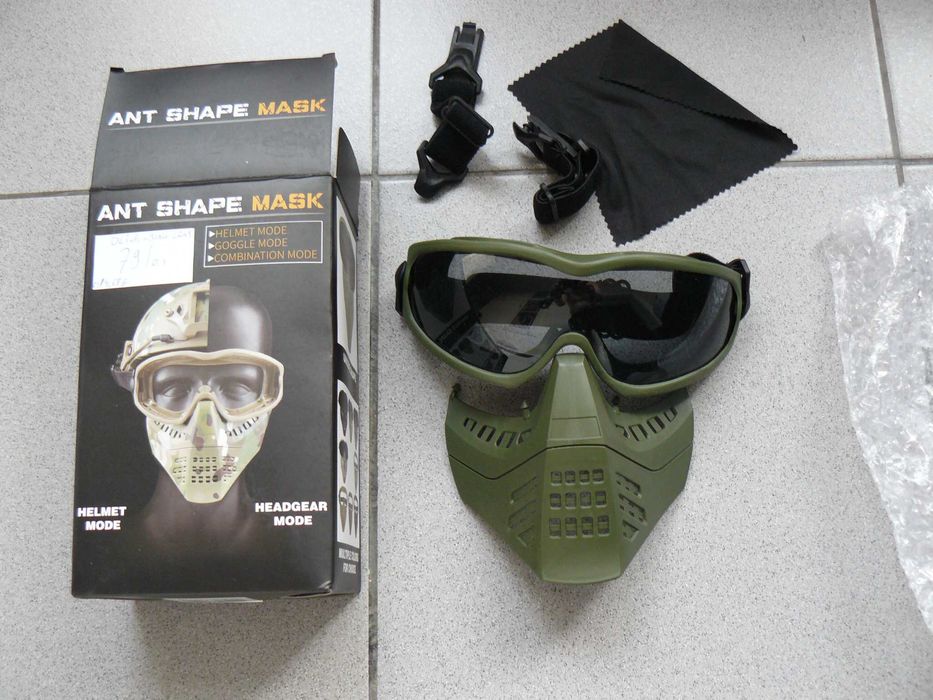 Mască Airsoft ANT Cu Ochelari De Protecție Ultimate Tactical OLIVE