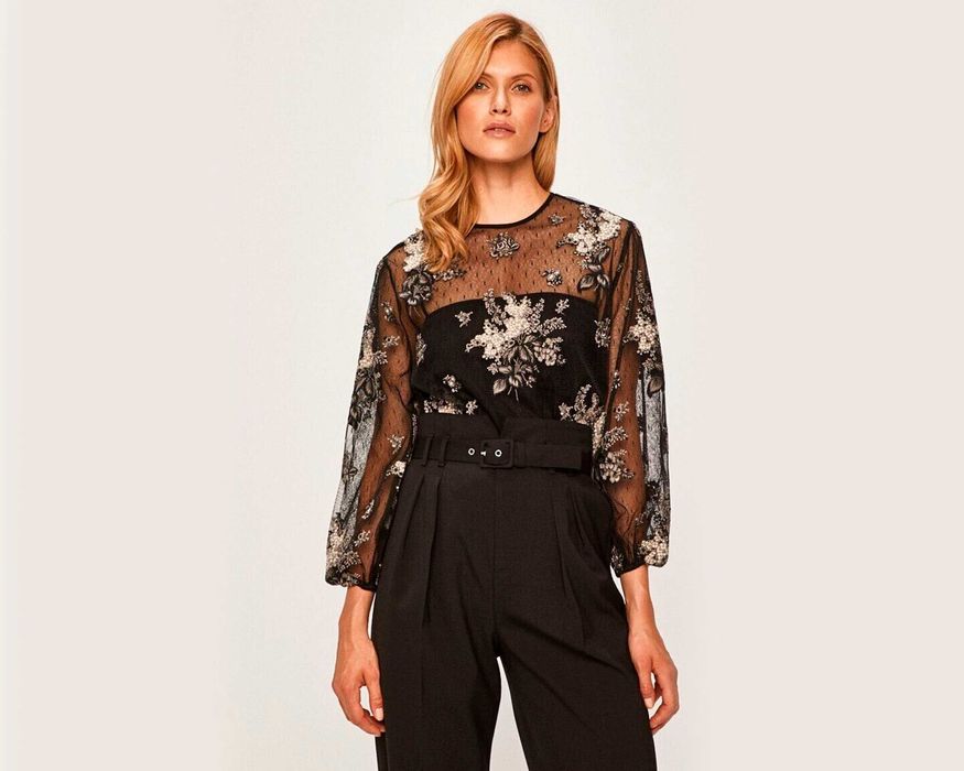 Red Valentino Оригинална Прозрачна дамска фланелка размер 42