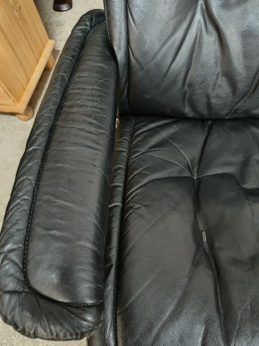 Relax кресло от естествена кожа с повдигаща се облегалка