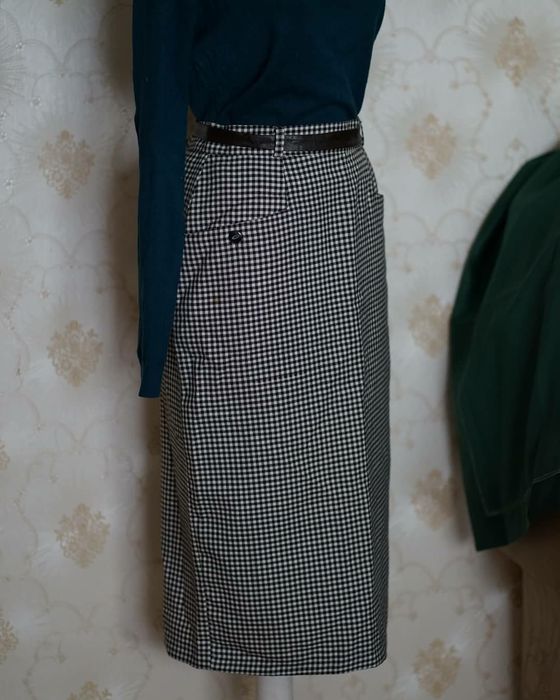 Fusta de stofa  lunga patratele