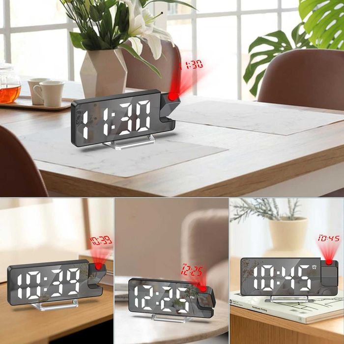 Ankilo 7.9-инчов LED проекционен будилник с огледален дисплей