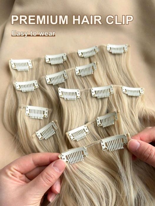 Extensii de par clip on blond platinat