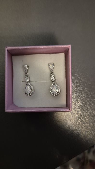 Сребърни висящи обеци