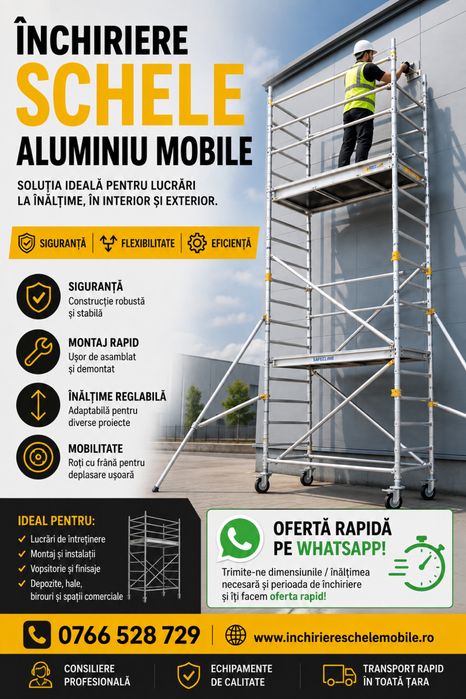 Schela fatada metalică îngusta 75 cm schela aluminiu schela mobila