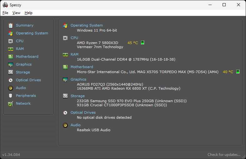 Геймърски компютър (Ryzen 7 5800X3D, RX 6800XT, 16GB RAM, 1 TB+256GB SSD)