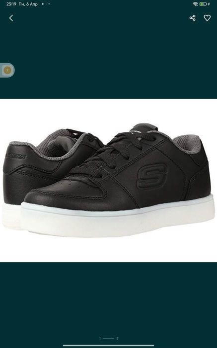 SKECHERS юнисекс кеды со светящейся подошвой 38-39