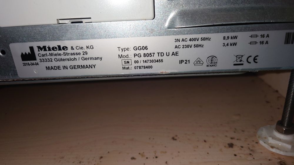 Mașina  de spălat vase Miele PG 8057 profesională Industrială