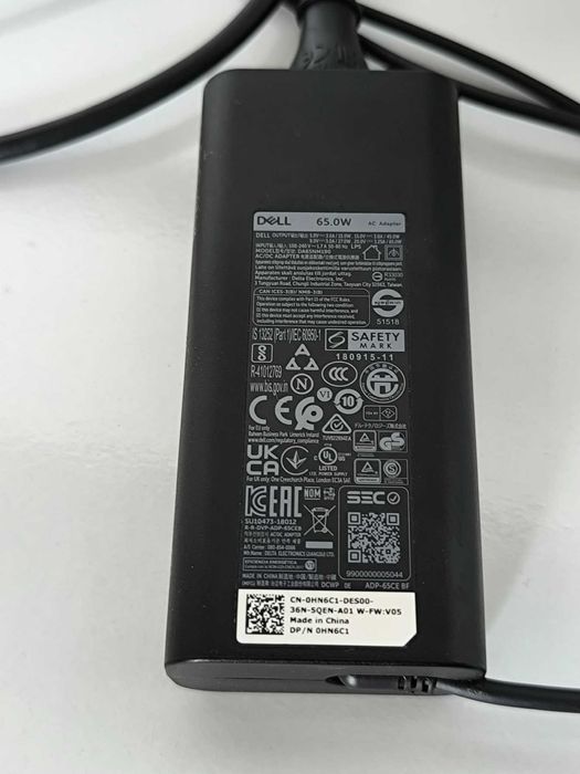 Dell 65 W USB‑C Оригинално зарядно XPS, Latitude, Inspiron, Chromebook