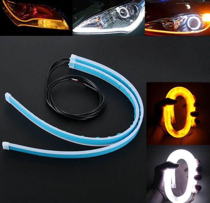 Set 2 Benzi Led Felxibile Lumini De Zi cu Semnalizare Dinamica