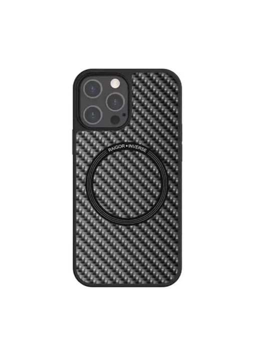 Iphone 15/PRO/MAX/PLUS - Husa Magsafe Strog Carbon Neagra Mata