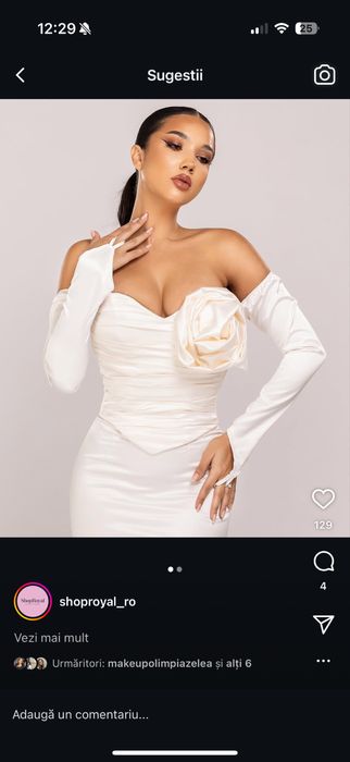 Complet corset si fusta alb  350 lei