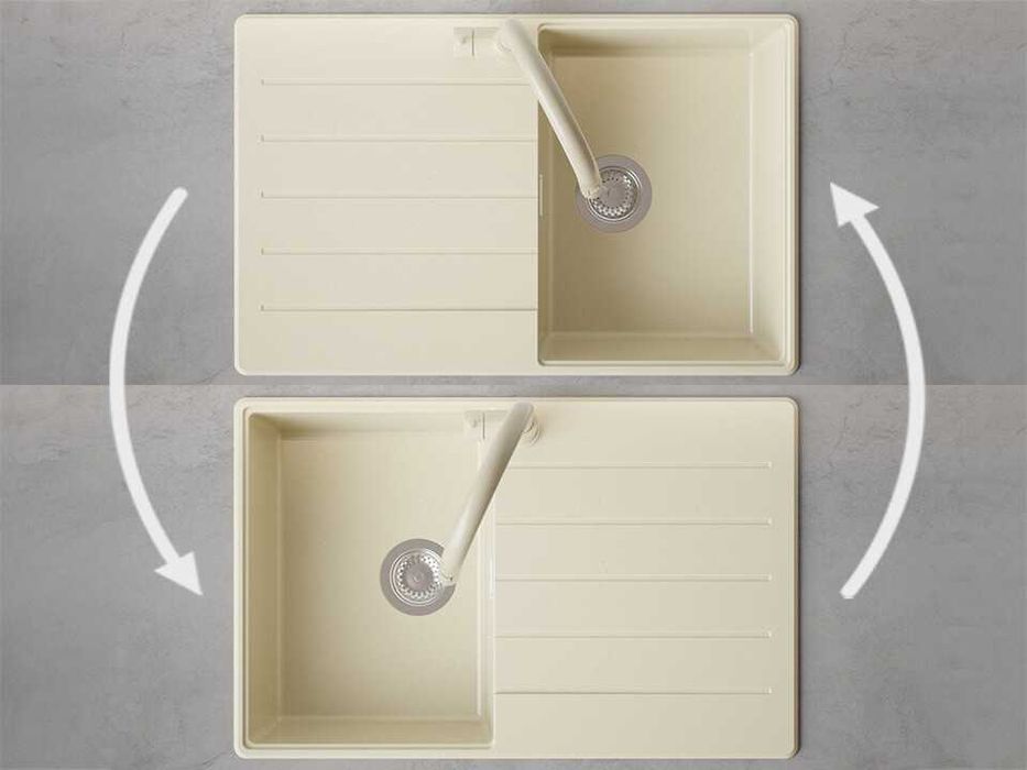 Беж кухненска гранитна мивка Копенхаген 780х500 Top 45