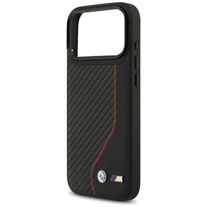 Case bmw m carbon line & logo magsafe for iphone 17 pro max red